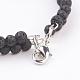 Natural Lava Rock Beads Multi-Strand Bracelets BJEW-JB03300-01-3