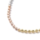 Collar de cadena de bolas de plata de ley 925 multicolor segmentado para mujer NJEW-A014-04-3