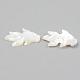 パールシェルビーズの天然な白いシェルマザーオブパール  金魚  貝殻色  23.5x14~15x2.5mm  穴：0.7mm SHEL-T017-17-3