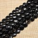 Flat Round Natural Black Onyx Beads Strands G-I106-14-1