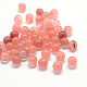 Perles rondes en verre de quartz cerise G-Q450-14-1