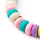 Набор браслетов стрейч с кубическим цирконием в форме раковины для девочек-подростков BJEW-JB06850-01-14