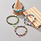 Ensemble de bracelets extensibles en perles de verre et pierres précieuses mélangées naturelles 6 pièces 6 styles BJEW-JB08876-2