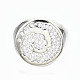 Латунные кольца из манжеты с прозрачным цирконием RJEW-S045-012P-NR-3