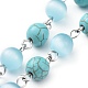 Turquoise synthétique main perles chaînes AJEW-JB00509-04-1