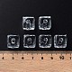 透明なアクリルビーズ  正方形  ライトシアン  13x12.5x12.5mm  穴：3.5mm  約162個/500g MACR-S373-104-B01-5