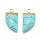 Synthetic Turquoise Pointed Pendants X-G-Q966-07-2