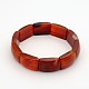 Agata pietra preziosa i braccialetti di perline naturali tratto rosso BJEW-J118-B10-1