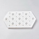 六角形のデザインの DIY シリコンモールド  レジン型  UVレジン用  エポキシ樹脂ジュエリー作り  ホワイト  12x22.5x2~2.5cm AJEW-WH0057-06-1