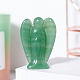 Décorations d'exposition de figurines d'ange en aventurine verte naturelle G-PW0007-060D-1