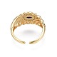 Овальное массивное кольцо-манжета с кубическим цирконием для женщин RJEW-N035-096A-2