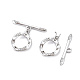 Brass Micro Pave Clear Cubic Zirconia Toggle Clasps KK-S356-582-NF-2