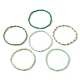 Набор эластичных браслетов из стеклянных семян и латунных бусин BJEW-JB09538-02-3