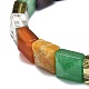Bracelet extensible en perles rectangle de pierres précieuses naturelles pour femme BJEW-E379-06A-3