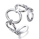 304 Stainless Steel Oval Open Cuff Ring RJEW-N040-08-1