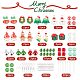 サニークルーのクリスマスイヤリング作成キット  ベル、靴下、リース、ツリーの真鍮と樹脂のペンダントを含む  真鍮のピアスフック  ガラスキューブとイミテーションパールビーズ  ミックスカラー  122個/箱 DIY-SC0021-93-2