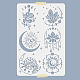 Mayjoydiy pochoirs de phase de lune modèles d'étoile de croissant de lune pochoirs 15.7 × 23.6 pouces cristal lune serpent fleur oeil champignon soleil motif de fleur de lotus pour l'artisanat meubles muraux décoration de la maison DIY-WH0427-0005-2