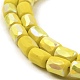 Frosted Imitation Jade Glass Beads Strands GLAA-P058-07B-01-3