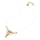 Ожерелье с подвеской в виде морского конька и раковины для девочек-подростков NJEW-JN03716-1