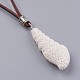 Adjustable Synthetic Lava Rock Pendant Necklaces NJEW-P237-A06-2