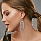 ANATTASOUL 2 Pairs 2 Colors Natural Pearl Beaded & Rhinestone Chains Tassel Earrings EJEW-AN0004-23-4