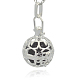 Silver Color Plated Brass Hollow Round Cage Pendants KK-J226-03S-2