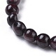 Bracelets extensibles en perles de grenat naturelles BJEW-K213-26-3