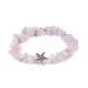 Bracelet extensible en alliage de perles de pierres précieuses mélangées naturelles et d'étoiles de mer pour femme BJEW-JB09233-4