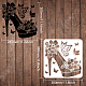 FINGERINSPIRE Flower High Heel Shoe Template Stencil DIY-WH0172-540-2