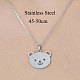 201 Stainless Steel Hollow Bear Pendant Necklace NJEW-OY001-96-3