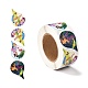 単語ありがとうティアドロップロールステッカー  粘着紙ギフトタグステッカー  パーティーのために  装飾的なプレゼント  アニマル柄  6.3x2.8cm DIY-B031-02B-1