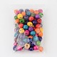 Mixed Lead Free Round Natural Wood Beads X-TB095Y-5
