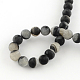 Round Dyed Frosted Crackle Agate Gemstone Bead Strands G-R297-05-2