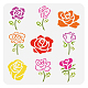 Fingerinspire rosa stencil per la pittura 11.8x11.8 pollice 9 stili fiore di rosa stencil riutilizzabile fiore decorativo pianta vernice stencil per dipingere su legno parete mobili artigianato fai da te decorazione della casa DIY-WH0391-0544-1