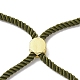 Наполовину готовые браслеты-слайдеры из скрученной миланской веревки FIND-G032-01G-17-6