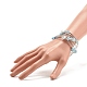 Bracelets enveloppants en perles d'aigue-marine naturelle à 5 boucle pour femme BJEW-JB01517-03-3