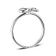 SHEGRACE Fashion Bowknot Sterling Silver Cuff Tail Ring JR23A-3