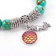 Synthetic Turquoise(Dyed) Beads Stretch Charm Bracelets BJEW-JB04024-M-3