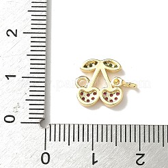 Подвески-коннекторы из латуни с зеленым паве и орхидеей из кубического циркония вишневого цвета&nbsp;KK-I276-47B-G