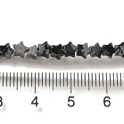 Природные снежинка обсидиан бисер нитей&nbsp;G-G085-B37-01