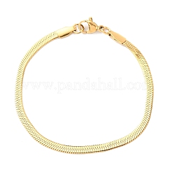 Браслеты из плоской змейки из нержавеющей стали 304&nbsp;BJEW-C134-01A-G