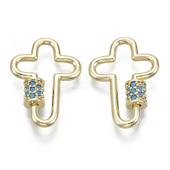 Латунь микропаве кубический цирконий винт карабин подвески с замком&nbsp;KK-R136-070C-NF