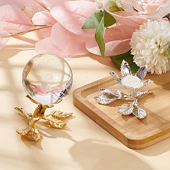 Основание из легированного металла витрины с хрустальным шаром в форме розы&nbsp;DIY-WH0430-065S