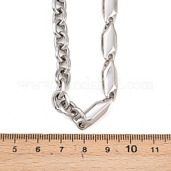 Цепочки-цепочки из нержавеющей стали 304 с ромбовидными звеньями для мужчин и женщин&nbsp;NJEW-G186-01P-01