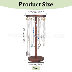 Деревянные подвесные органайзеры для ожерелий&nbsp;NDIS-WH0001-27G