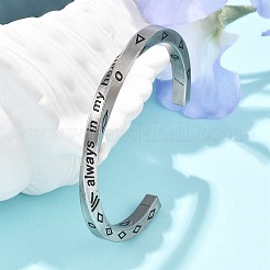 Слово викингов всегда в моем сердце эмалированные браслеты-манжеты из нержавеющей стали 304 для женщин&nbsp;BJEW-Z092-10P