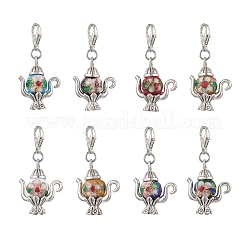 8 шт. 8-цветный чайник из сплава и латунной эмали&nbsp;HJEW-JM03911