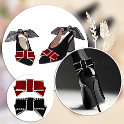 4 шт. 2-х цветные украшения для обуви из бархата с бантом&nbsp;DIY-WR0004-09