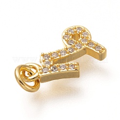 Латунные микропаве прозрачные подвески с фианитом&nbsp;X-ZIRC-P081-G12-RS