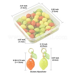 36 шт. 3-х цветные лимонные акриловые подвески&nbsp;PALLOY-FS00059-01